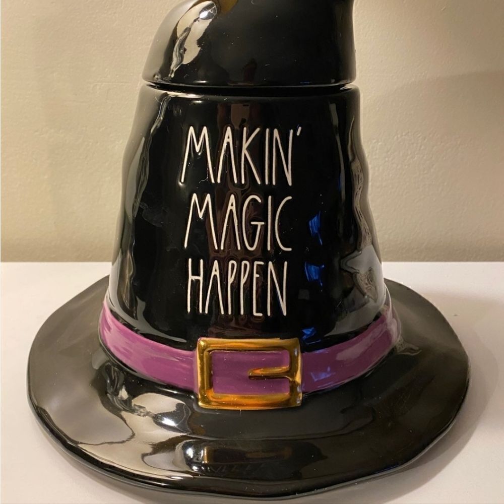RAE DUNN 11in Makin Magic Happen Witch Hat Canister